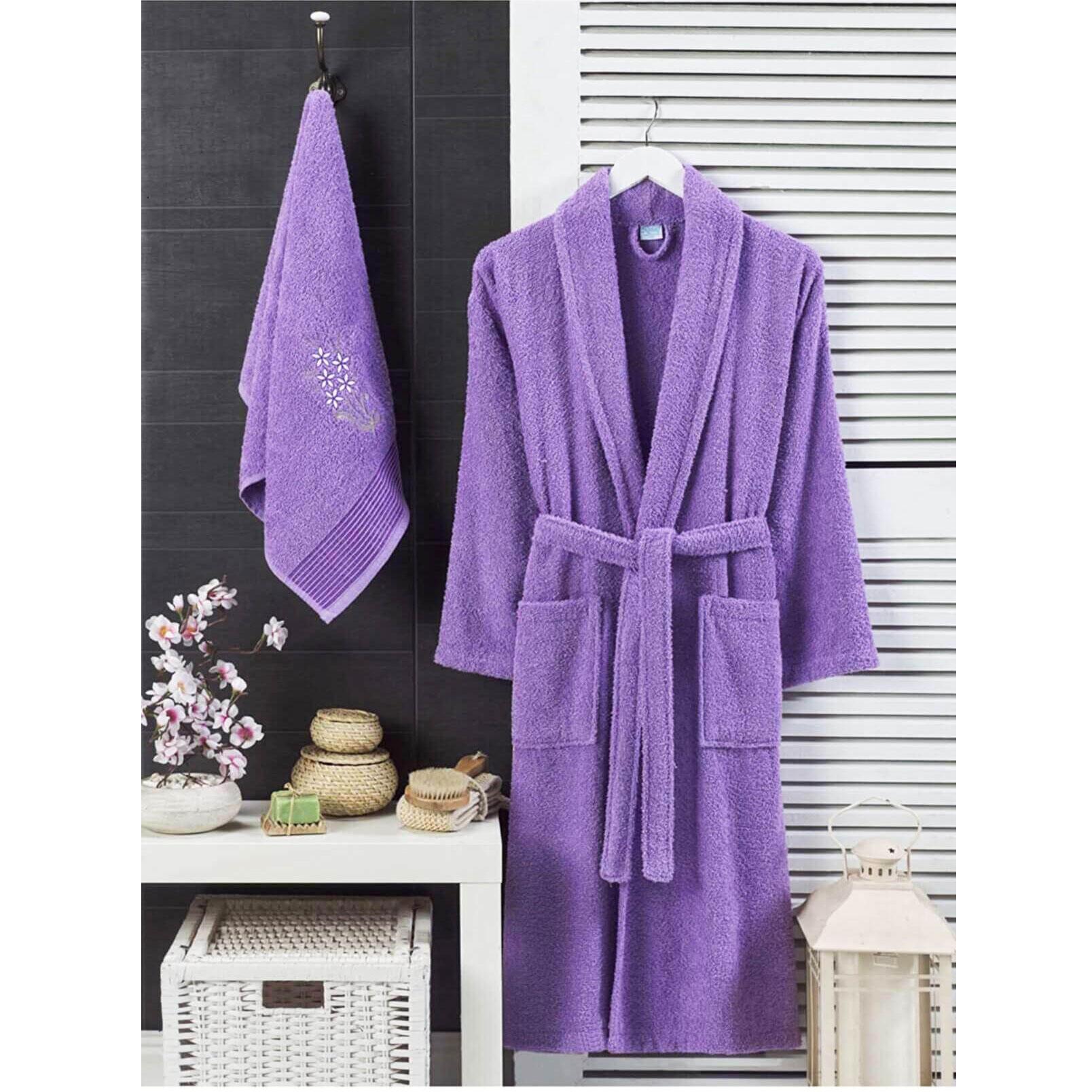 

Жіночий комплект халатів Elmira Lavender 100% бавовна Salyaka S/M лавандовий