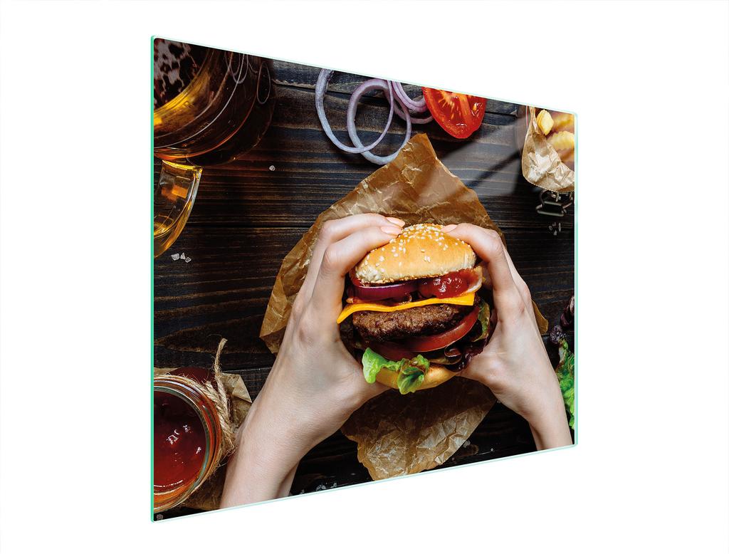 SZKLANA DESKA DO KROJENIA 52x40 HAMBURGER