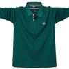 New Loose Plus Men's Business Moisture Wicking Casual-Long Sleeve Lapel T Shirt Lightweight Soft Wrinkle Free Breathable Cotton Polo Shirt