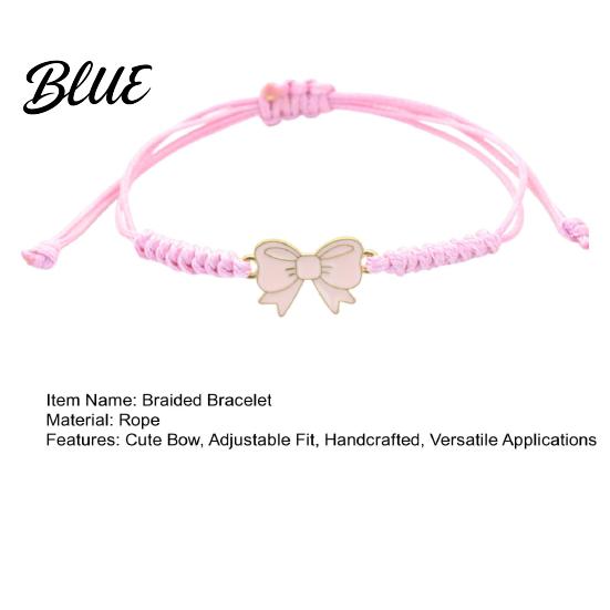 Adjustable Friendship Bracelet Bow Braided String Rope Handcrafted Fashionable Wrist