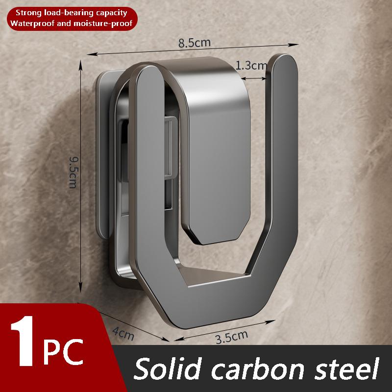 

Carbon Steel Wall Slipper Rack Perforation-free Mounted Shoe Storage Hook Bathroom accessories Slippers drain rack Door Hooks сірий колір