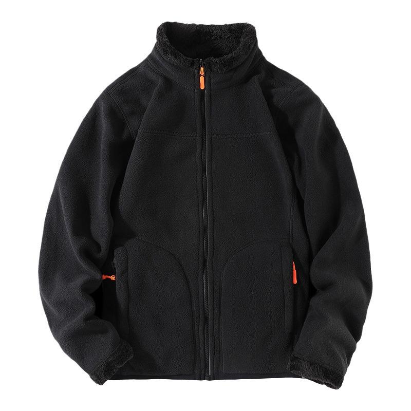 Boys and Women's Double-Sided Coral Fleece Jacket - Warm, Thickened Autumn/Winter Cardigan for Outdoor Use