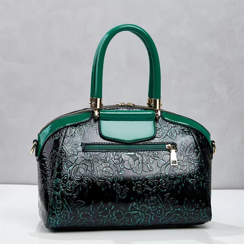 New Trendy Luxury Glossy Embossed Women Mommy And Me Top Handle Bag, Versatile Convertible Shoulder Crossbody Purse For Daily Shopping Dating Outfits