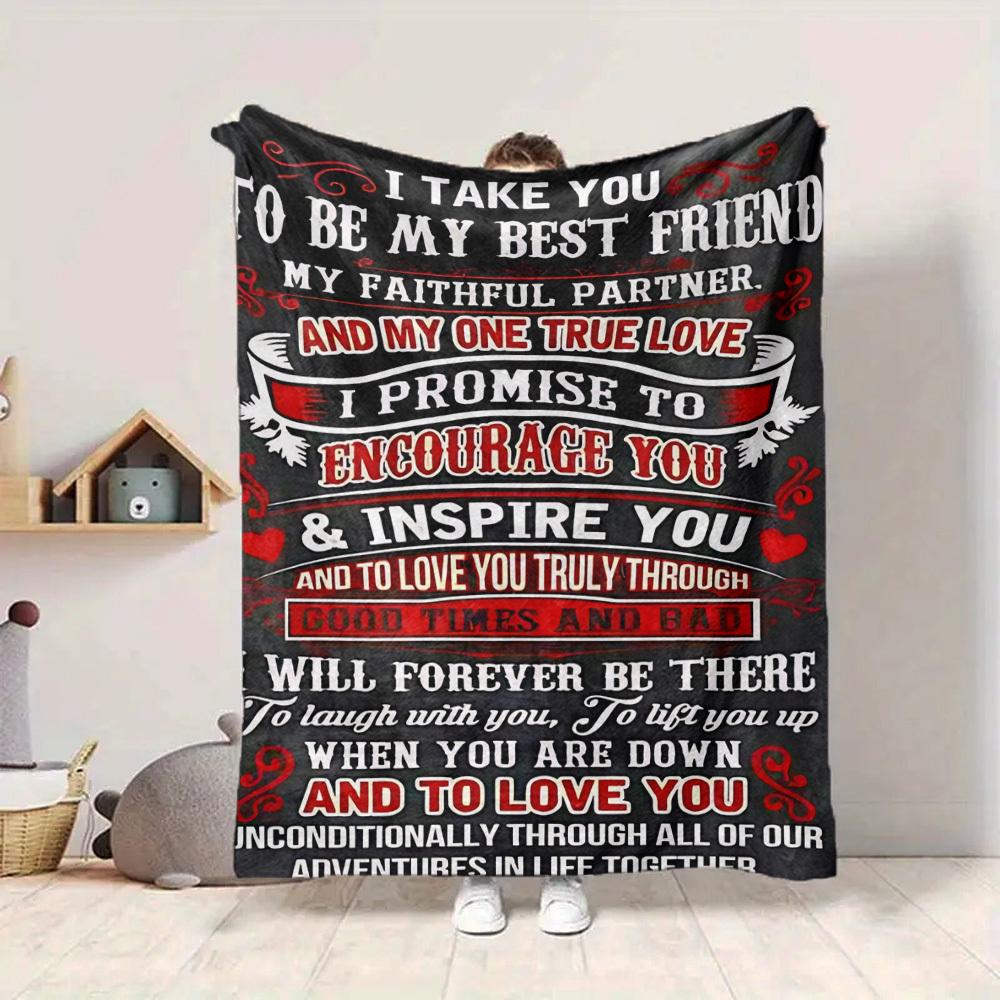1pc Friendship Quote Blanket - Perfect Gift for Birthdays, Christmas & Halloween- Soft, Warm & Versatile yy250909143