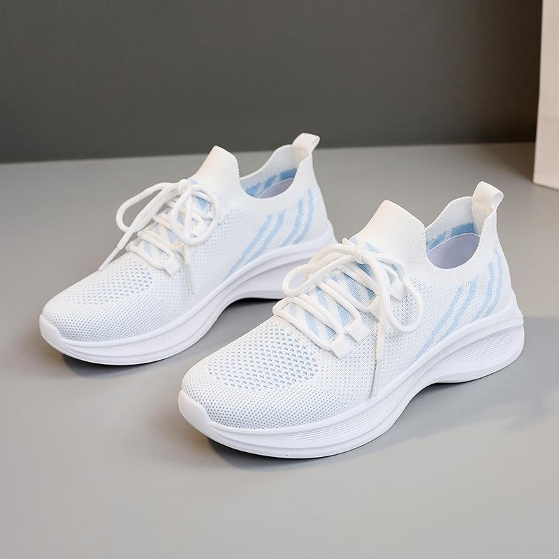 

[Customized] BR130 new mesh shoes women s 2025 spring and summer breathable mesh sports shoes casual women s shoes with thick soles 35