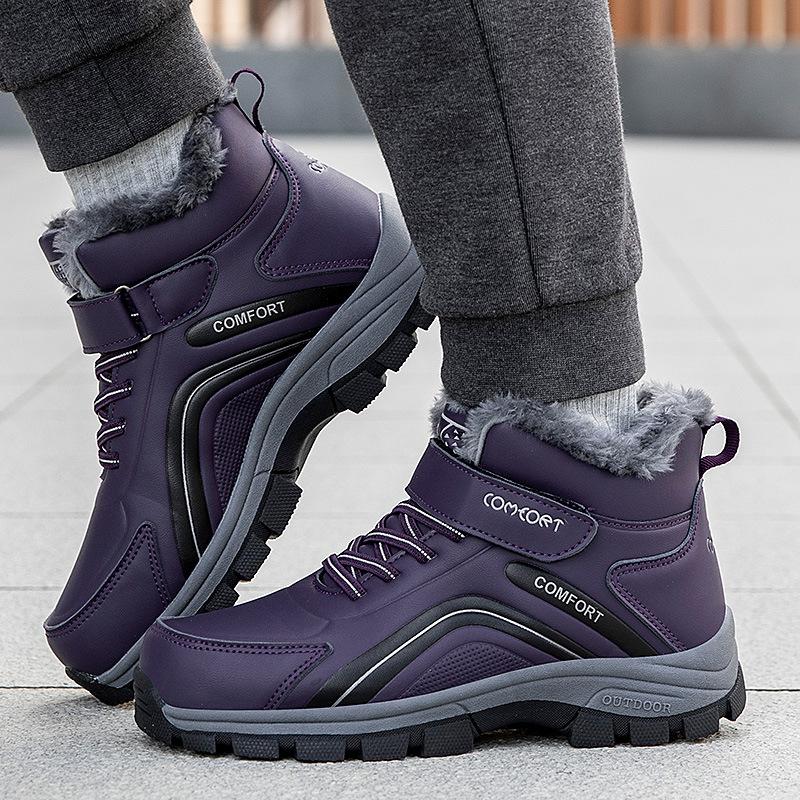Women's winter fur one thickened padded waterproof comfortable warm anti cold lightweight hiking waterproof non-slip snow boots cotton shoes