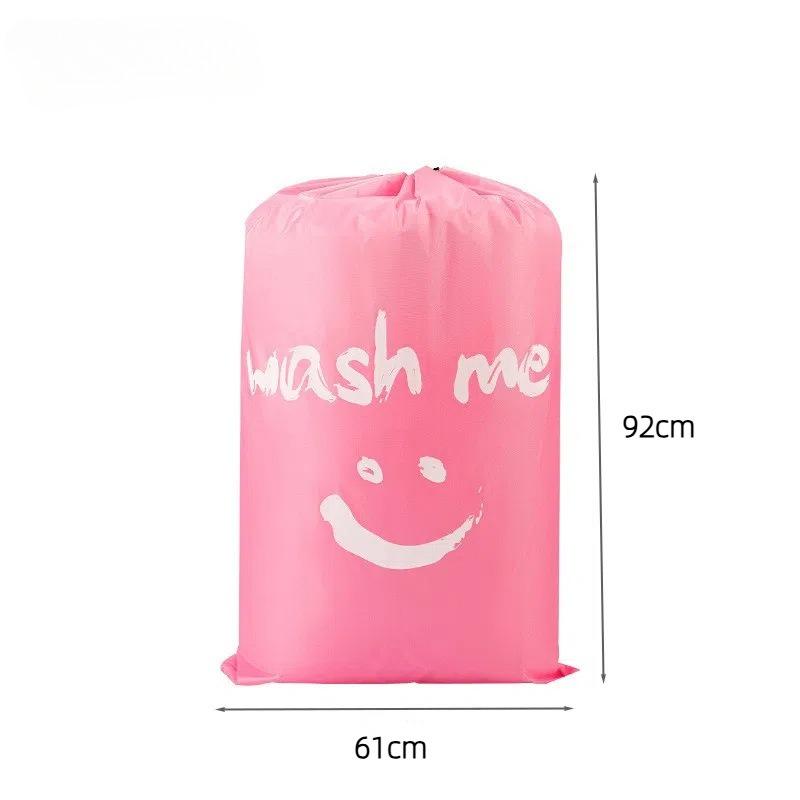 Amazon Cross border Smiling Face Printed Laundry Bag Storage Bag Bundle Drawstring Dirty Pocket