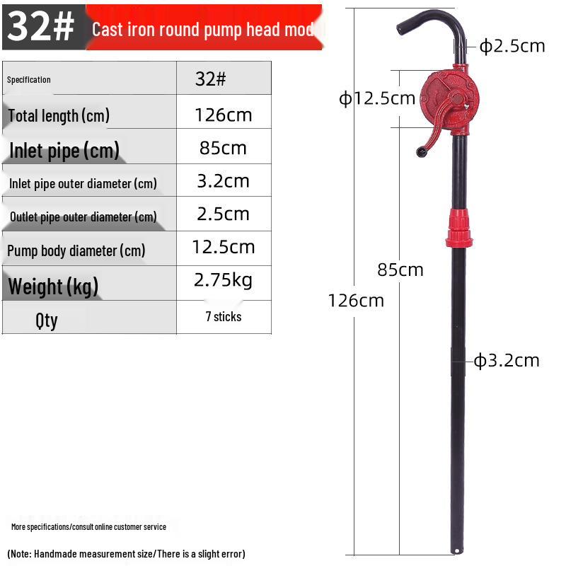 Multi-Purpose Cast Iron Manual Oil Pump - Hand-Operated Drum-Mounted Extractor