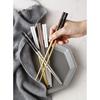 Stainless Steel Chopsticks 23Cm Brushed Finish Square Anti-Slip Reusable for Sushi Noodles Rice Family Dinner Party