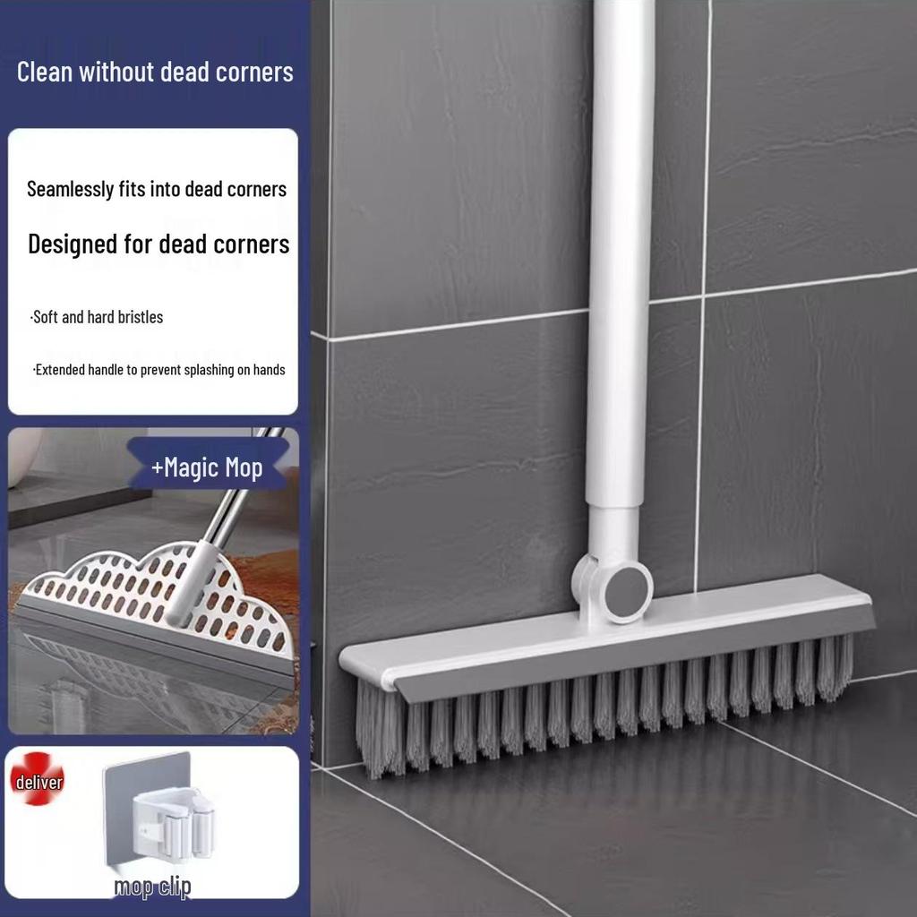 Long-Handle Floor and Tile Brush for Bathroom Cleaning