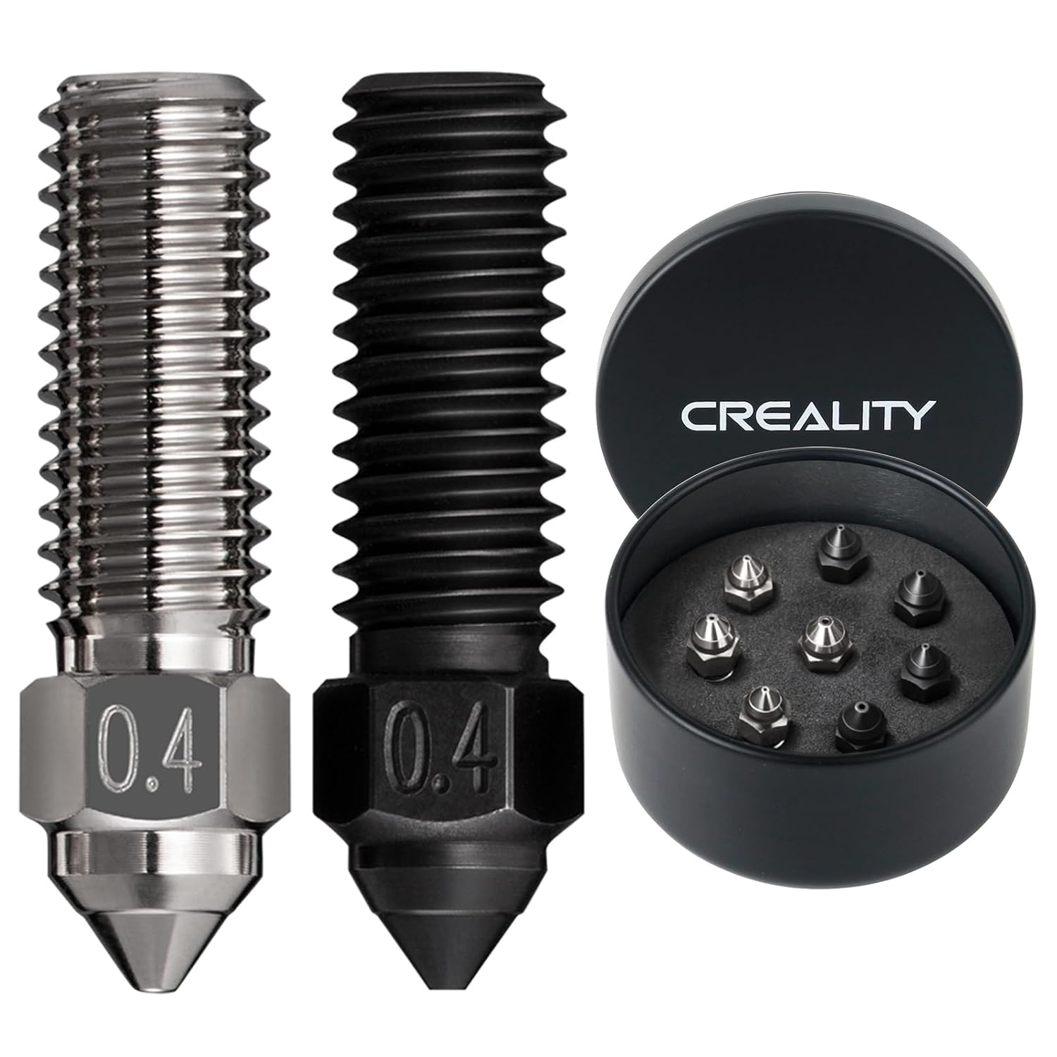 Creality K1 Nozzle Kit 0.4mm 0.6mm 0.8mm 3D Printer Nozzles,4pcs Hardened Steel Nozzle&4pcs Copper Alloy Extruder Nozzles,High Thermal Conductivity