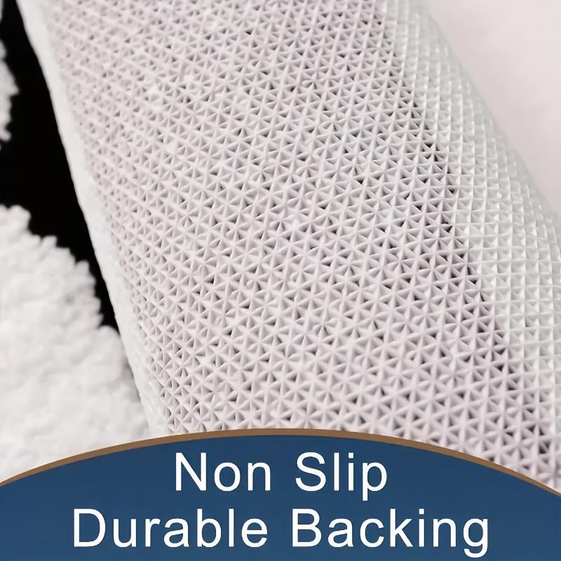 1pc "BATH" Design Non-Slip Bath Mat, Ultra Absorbent Polyester Bathroom Rug, Black and White Textured Entryway Carpet