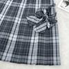 Winter Gray Plaid High-Waist Slimming JK School Uniform Pleated A-line Midi Skirt
