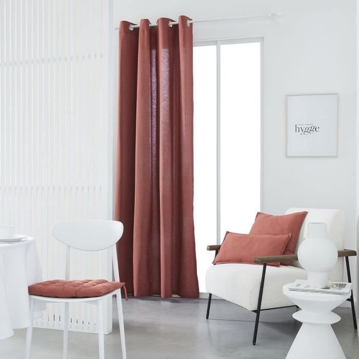 Rideau a Oeillets TODAY - 140x240cm - 100% Coton - Terracotta