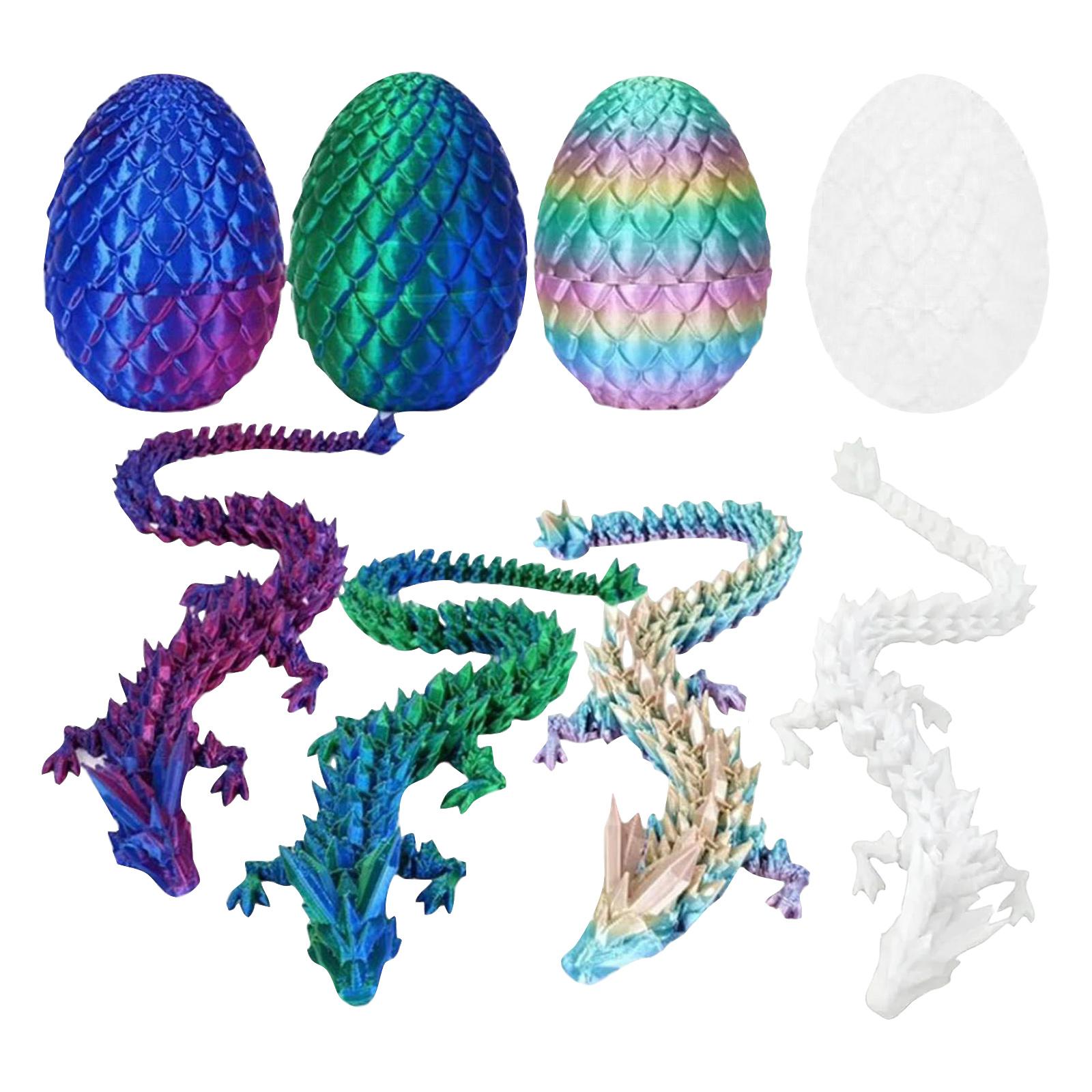 

Набор из 4 яиц, напечатанных на 3D-принтере, стеклянные шарнирные яйца-загадки, набор животных-сюрпризов, напечатанных на 3D-принтере (Набор из 4) One Size