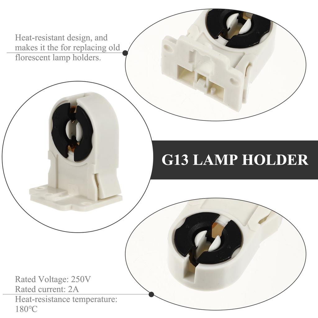 20 Pcs Lamp Holder Fluorescent Tube Base Light Fixture Household Lamp Bases Lighting Accessories Lamps Bracket Lamp Socket