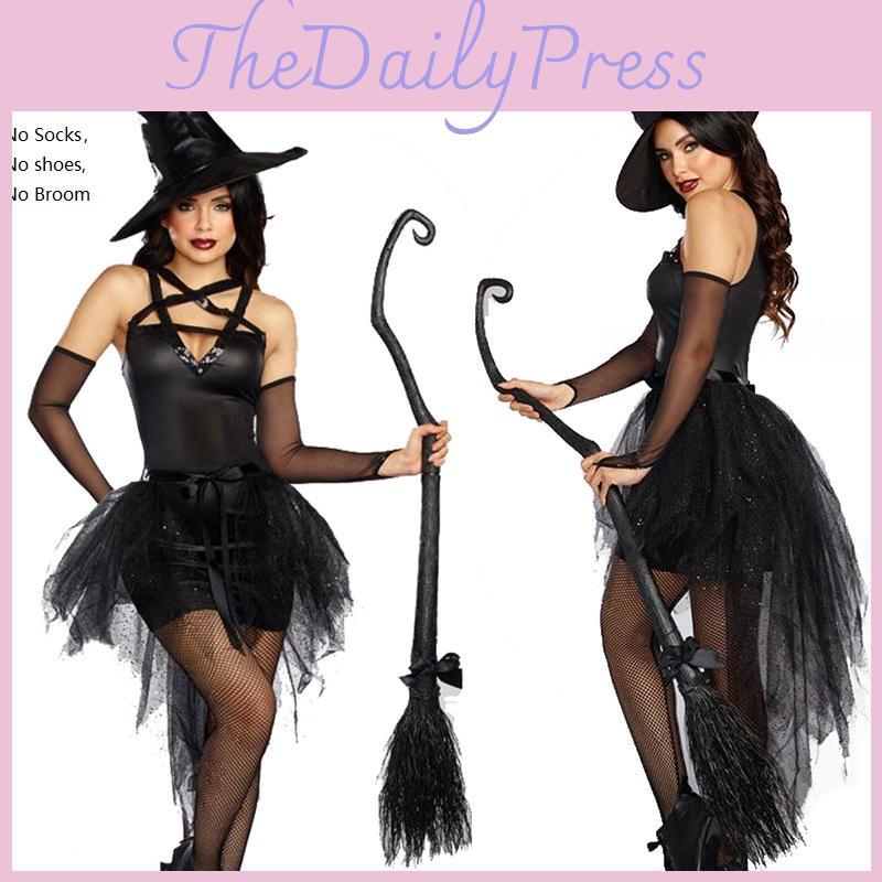 Women Sorceress Costume Halloween Sleeveless V Neck Bubble Witch Cosplay Dress