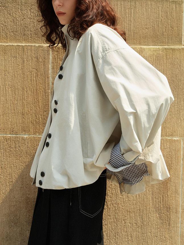 White Noise Jacket: ELLE Loose Bud-Shaped Women's Short Jacket - 2025 Autumn Workwear Top