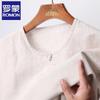 Luomeng Men's Linen Blend Round Neck T-Shirt
