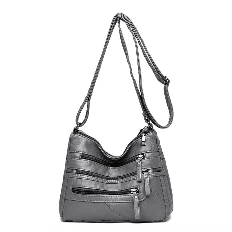 Women's 2021 Trendy Soft Leather Shoulder Bag - Large Capacity, All-Match, Middle-Aged Messenger Style