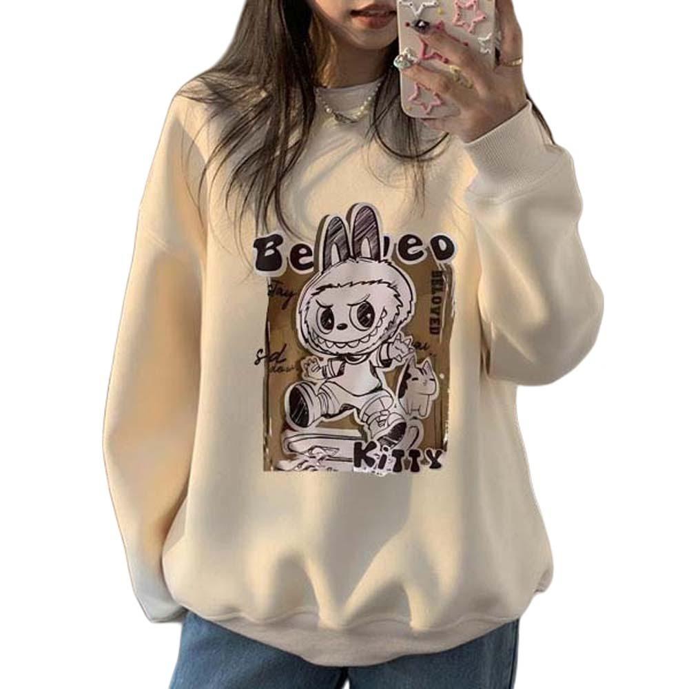 Women's Labubu Cloth Pullover Long-sleeved Sweatshirt Loose and Comfortable Style Labubu Cloth Clothing S-4XL