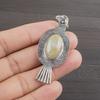 Natural Aquamarine Gemstone 925 Sterling Silver Jewelry Designer Pendant 2.1" AJP-2129