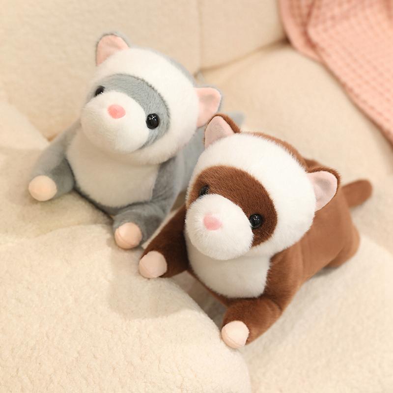 50/60CM Simulated Ferret Plush Toys Sof Stuffed Animal Doll Lifelike Ferret Doll Sleep Pillow