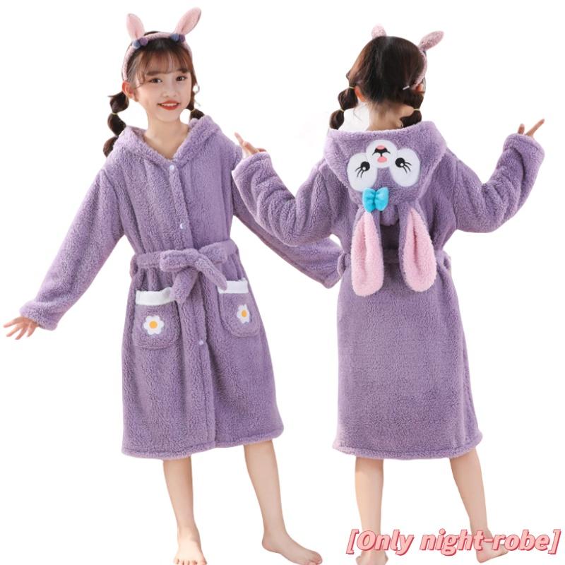 

Детский фланелевый халат для осени и зимы, мягкая и теплая пижама для мальчиков и девочек StellaLou,Fit height 120cm/47.24in