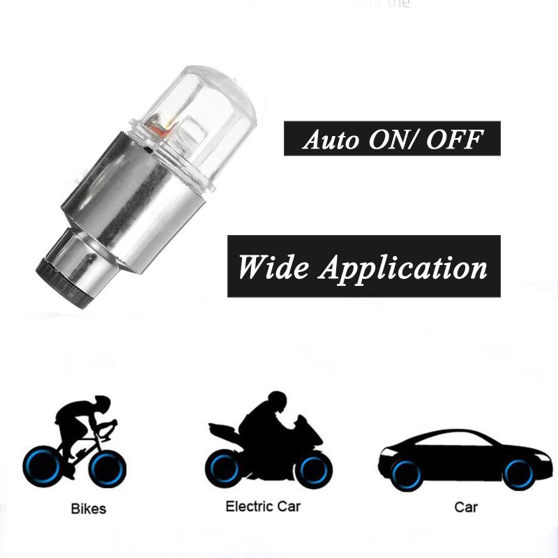 1/4Pcs Car Wheel Lights Cap Auto LED Light Wheel Tire Tyre Air Valve Stem Caps Cover for Car Motorcycle Auto Lights Accessories