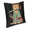 Japanese Samurai Cat Cushion Covers Sofa Home Decorative Square Throw Pillow Cover 40X40Cm