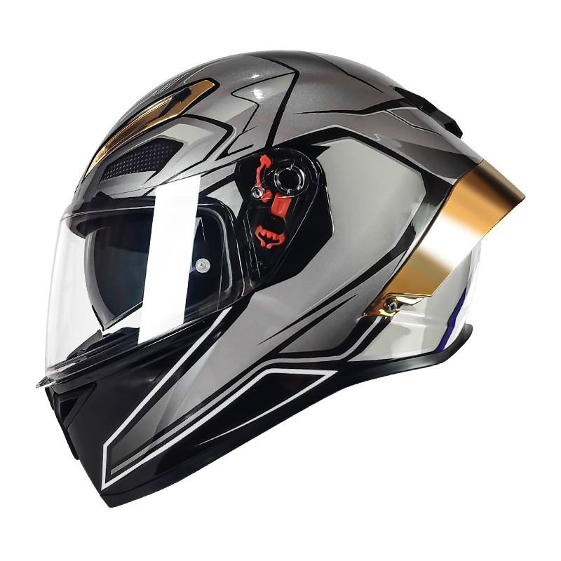 Full Face Motorcycle Helmet With Dual Visors Carbon Fiber Adult Safety Gear Racing Style Riding All Seasons Medium