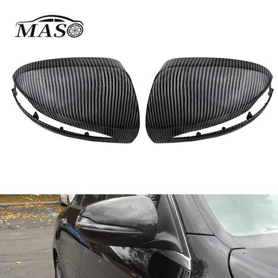 2PCS Car Side Rearview Mirror Cover ABS Carbon Fiber/ Glossy Black for Mercedes-Benz C Class W205 A205 C205 V205 S205 2014-