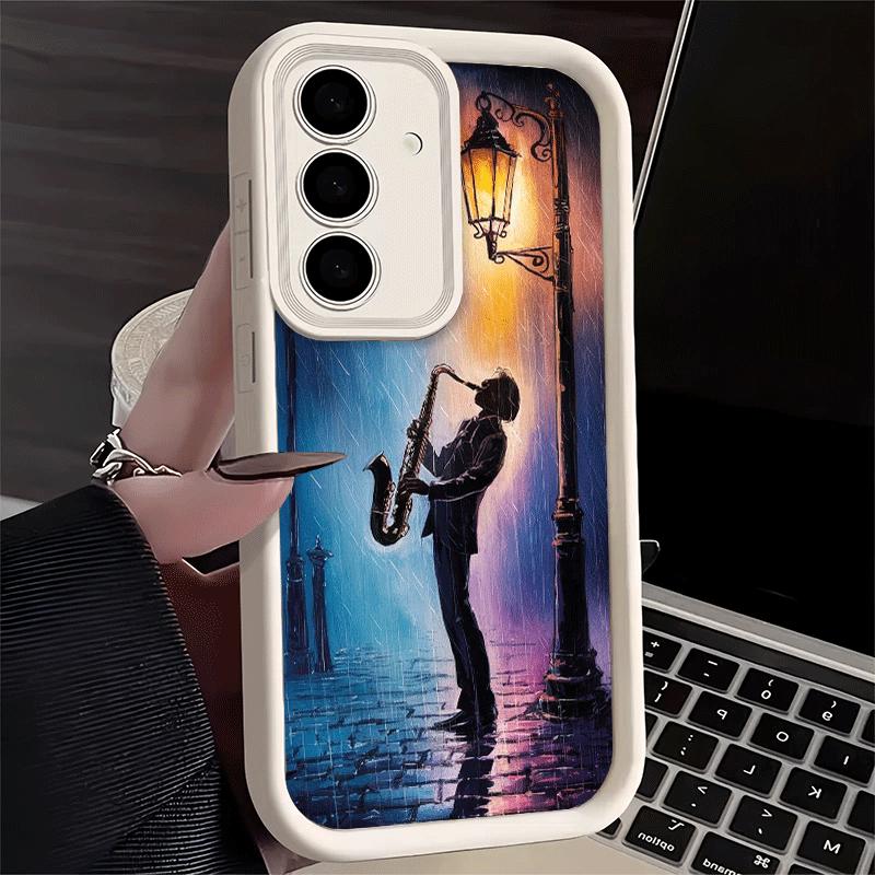 Phone Case for Samsung Galaxy A17 A16 A15 A14 A13 Saxophone Instrument Music A56 A36 A26 A55 A35 A25 A54 A34 A24 A53 A33 A23 A07