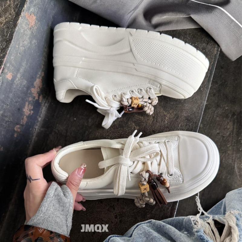 Leather version~ New Maillard platform heightening versatile casual sports shoes women's board shoes