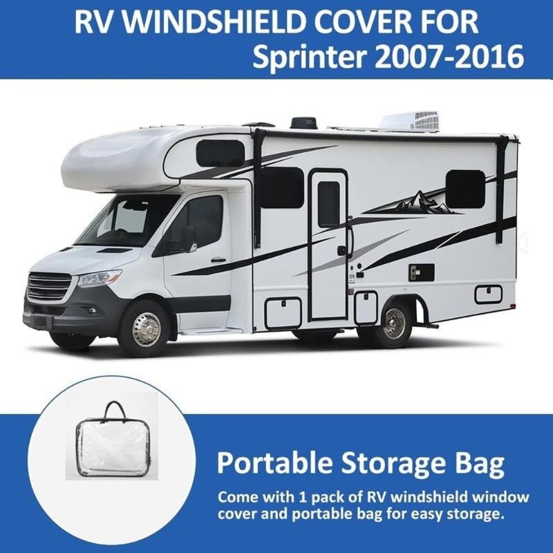 Motorhome Window Protector Aluminum Foil Sunshield Customized For Sprinter 515 Weatherproof Design Heat Reflection Snow