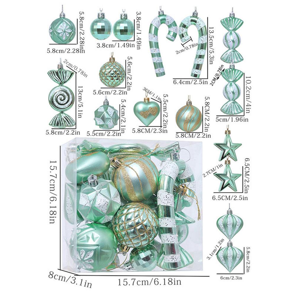Xmas Decorations Boxed Packaging Christmas Ornaments Festive Balls 16pcs Set Tree Decorations For Home Decoration New Year