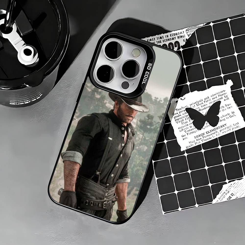 RDR2-Arthur Morgan Phone Case For iPhone 17,16,15,14,13,12,11 Plus,Pro Max,XS,Colored silver phone case
