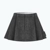 Women's Early Spring 2026 College Style A-line Pleated Mini Skirt - Anti-exposure, Slimming, Woolen Design