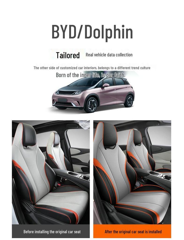 BYD Dolphin Universal Leather Car Seat Cover - All Seasons, Full Coverage