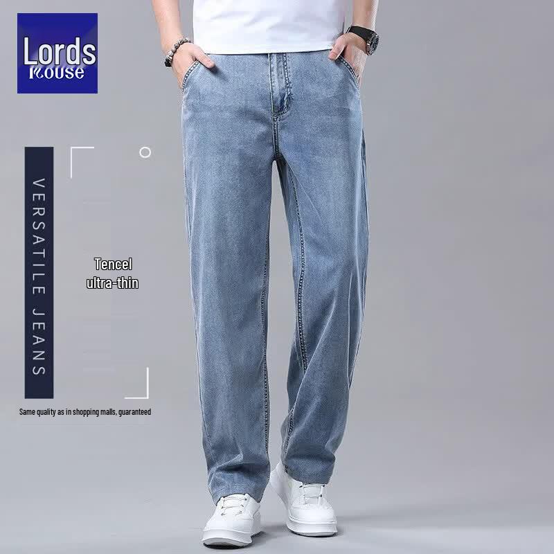 Luozi Men s Lightweight Straight-Leg Summer Denim Jeans 32