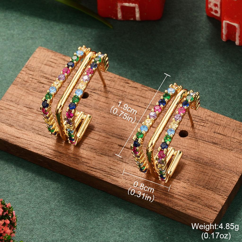 Christmas element earrings, star color zirconium autumn and winter light luxury new products, fashion temperament, fringed love studs