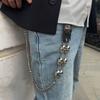 Fashionable Skull Chain Belt Adjustable Metal Chain for Pants Perfect for Street Style and Music Festival Outfits