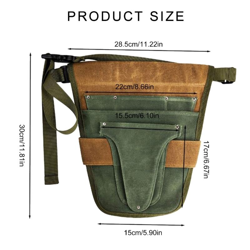 Garden Tool Belt for Women Men Waxed Canvas Tool Belt Bag Gardener Farmer Tools Waist Pouch for Electrician Carpenter