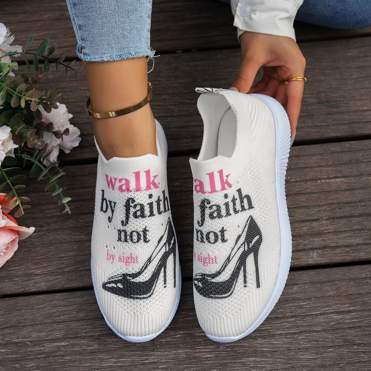 

Модная обувь большого размера, одинарная обувь из летучей ткани, новая спортивная и повседневная одинарная обувь на плоской подошве 43 белый