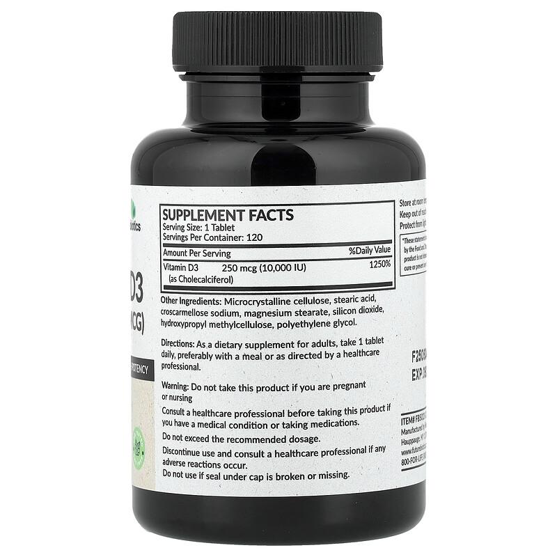 Vitamin D3, 250 Mcg (10,000 IU), 120 Tablets