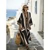 European, American Y Bohemian fashion women's clothing casual vacation D printed beach Kaftan cardigan long dress