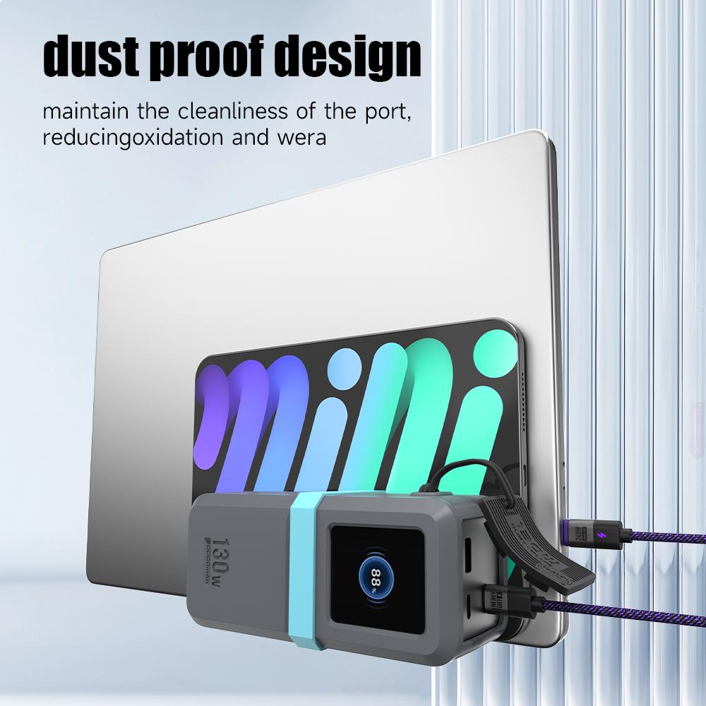 SIKAI Silicone Case for UGREEN Nexode 130W/100W 20000mAh Power Bank Portable Travel Design with Data Cable Storage