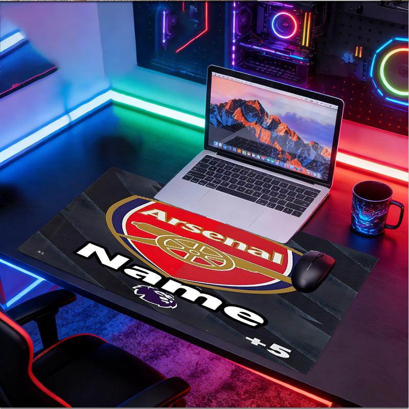 Custom Name Personalized football team F.C Pattern Mousepad, Laptop PC Desk Mat, Decorative Desk Mat for Home Keyboard Pad Gift