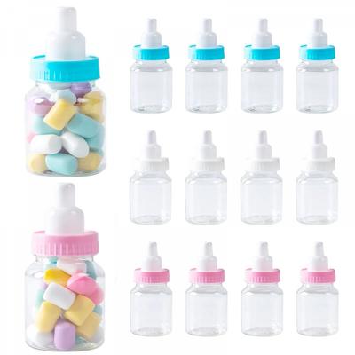 12 Stück Babyflasche, blau, rosa, weiß, Kunststoff, Süßigkeitenflasche, Babyparty, Geschenkbox, Dekorationen, Jungen, Mädchen, Geschlecht offenbaren, Party-Geschenke