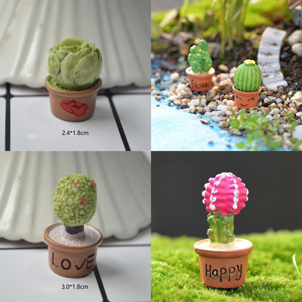 Delightful Mini Cactus Resin Ornament For Charming Fairy Garden Decor Craft